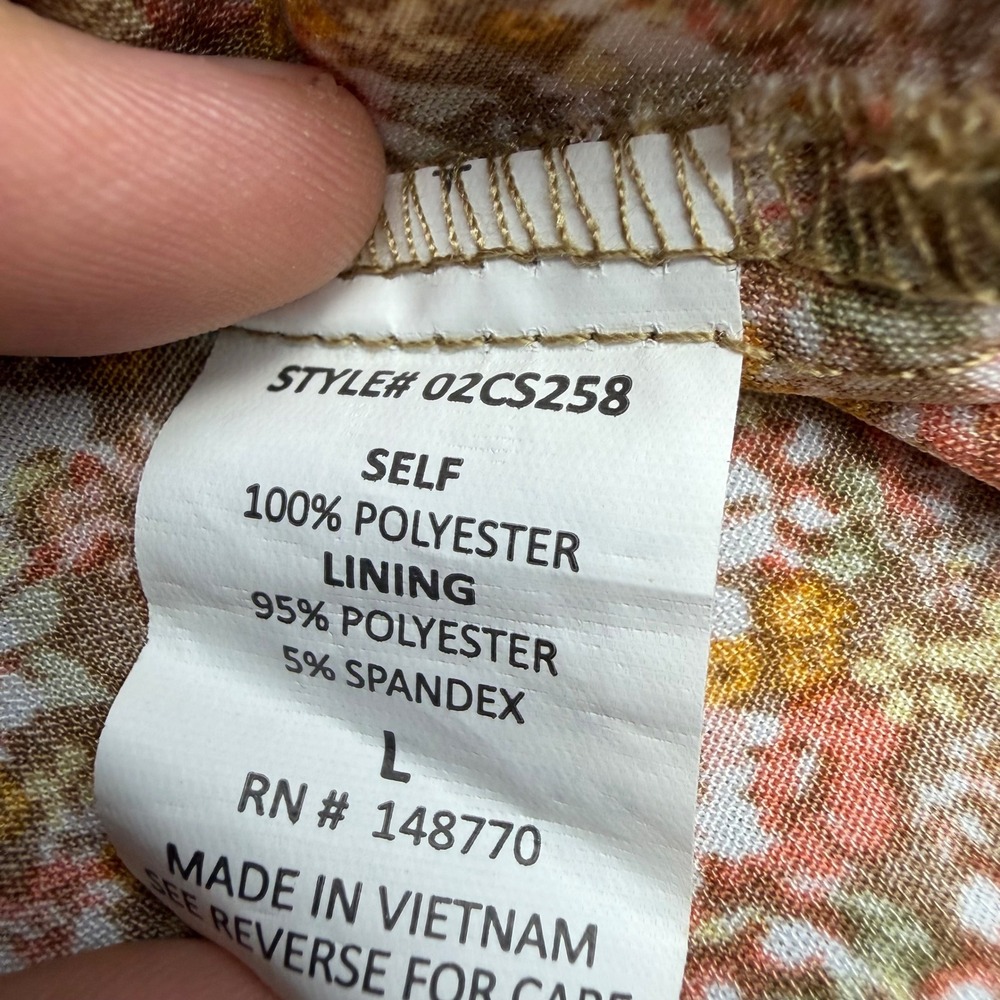 Sienna Sky Ruffle Mini Skirt Women's L Brown Floral Smocked Tiered 02CS258 - Picture 5 of 7